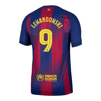 LEWANDOWSKI #9 Hiteles Barcelona Otthon Soccer Mez 2025/26 Piros&Kék - UCL