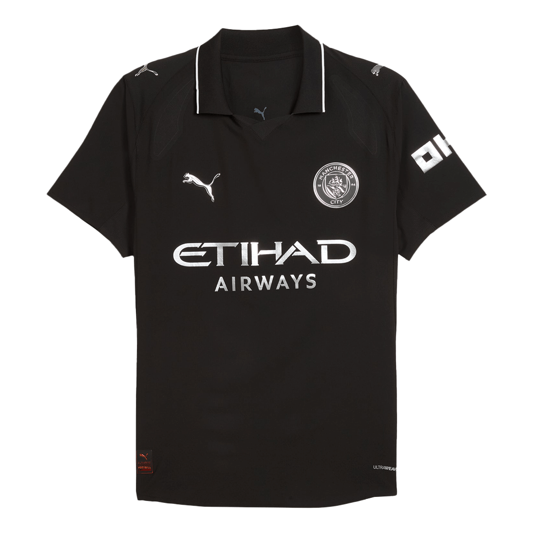 RODRIGO #16 Hiteles Manchester City Idegenbeli Soccer Mez 2025/26 Fekete