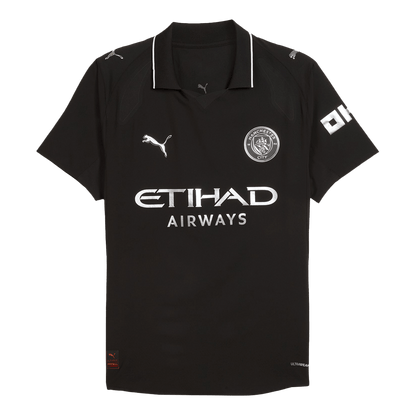 HAALAND #9 Hiteles Manchester City Idegenbeli Soccer Mez 2025/26 Fekete