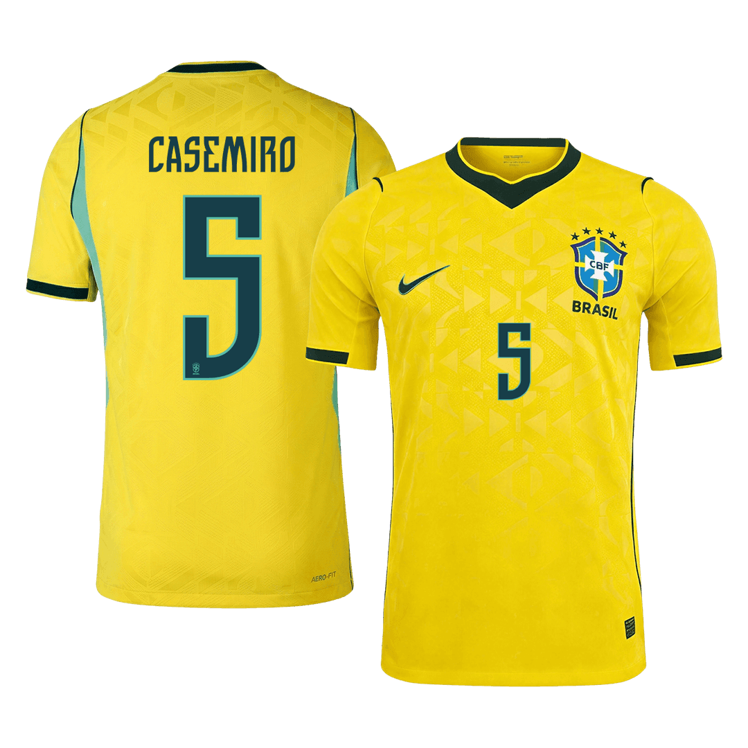 CASEMIRO #5 Brazil Játékos Verzió Hazai Mez Világbajnoki 2026 Sárga