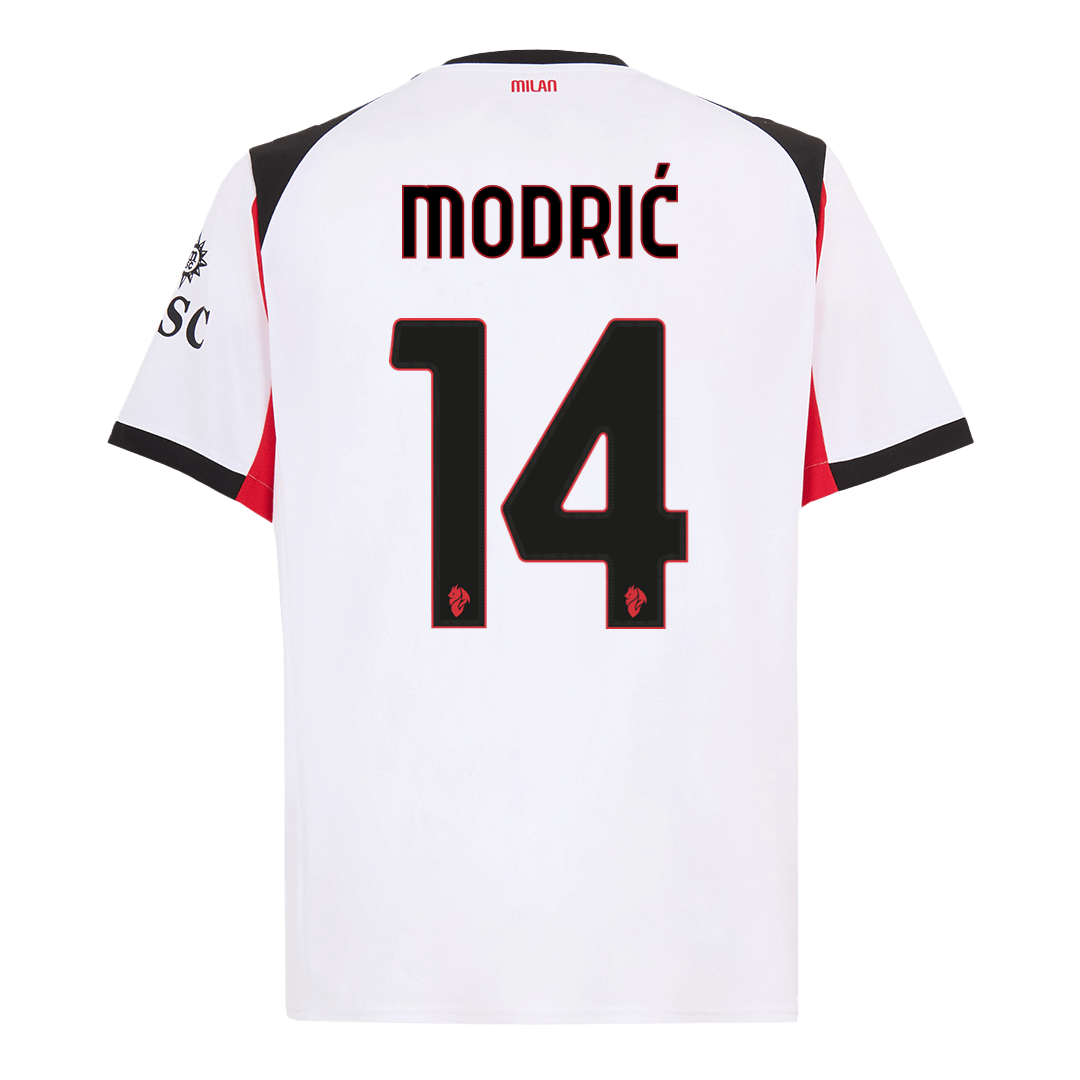MODRIĆ #14 AC Milan Idegenbeli Soccer Mez 2025/26 Fehér