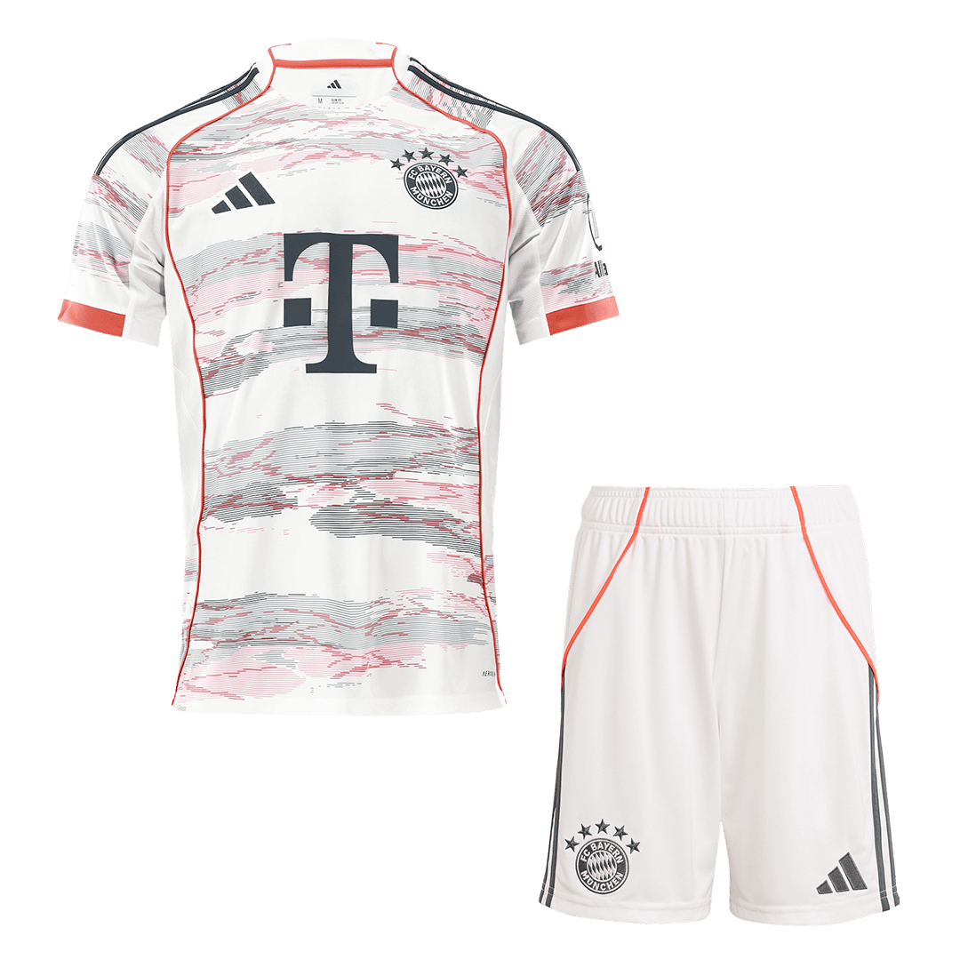 Bayern Munich Idegenbeli Soccer Mez Készlet(Mez+Rövidnadrág) 2025/26 Fehér