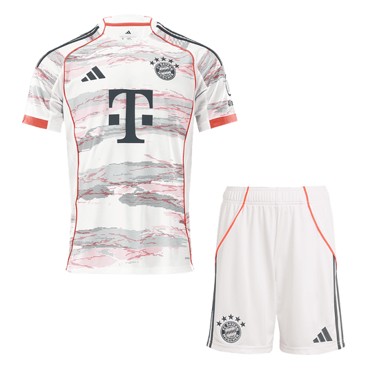 Bayern Munich Idegenbeli Soccer Mez Készlet(Mez+Rövidnadrág) 2025/26 Fehér