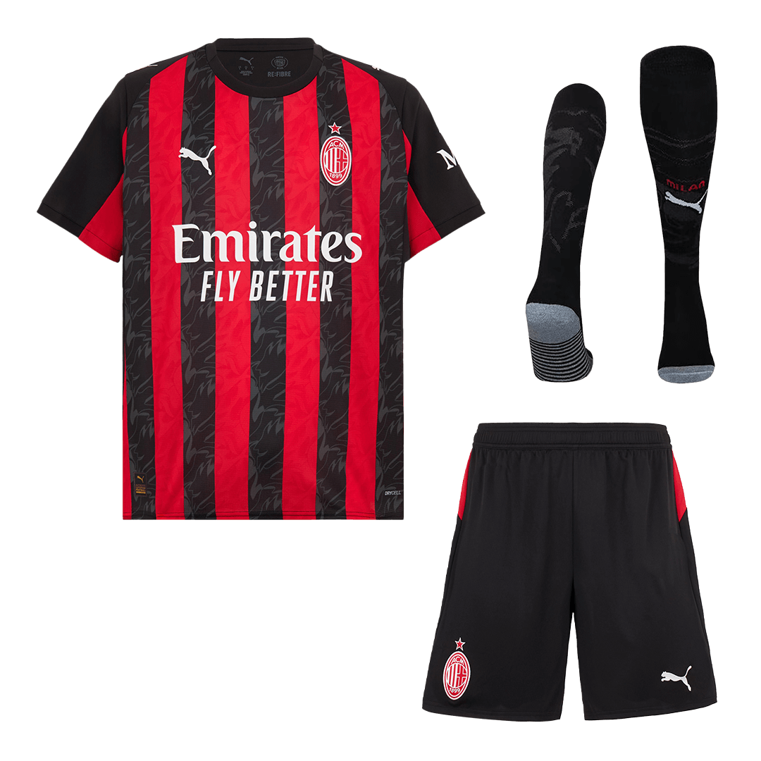 AC Milan Otthon Mez Szett (Mez + Nadrág + Zokni) 2025/26-piros&fekete