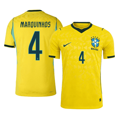 MARQUINHOS #4 Brazil Játékos Verzió Hazai Mez Világbajnoki 2026 Sárga