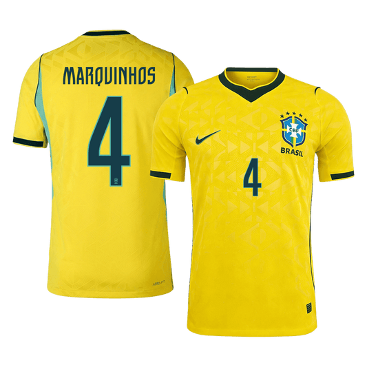 MARQUINHOS #4 Brazília Játékos Verzió Hazai Mez Világbajnoki 2026 Sárga