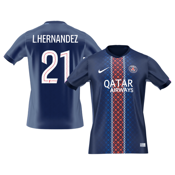 L.HERNANDEZ #21 PSG
 Otthon Futball Mez 2025/26 Sötétkék