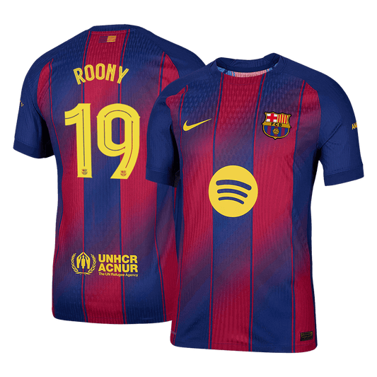 ROONY #19 Barcelona Játékos Otthon Mez 2025/26 Piros & Kék - UCL