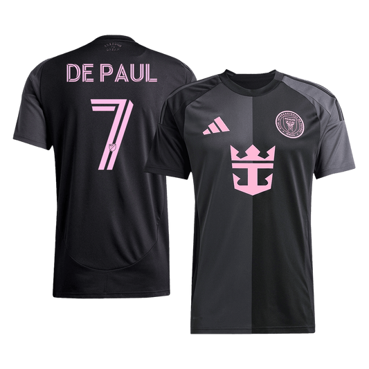 DE PAUL #7 Inter Miami Idegenbeli Soccer Mez 2025 Fekete&Szürke