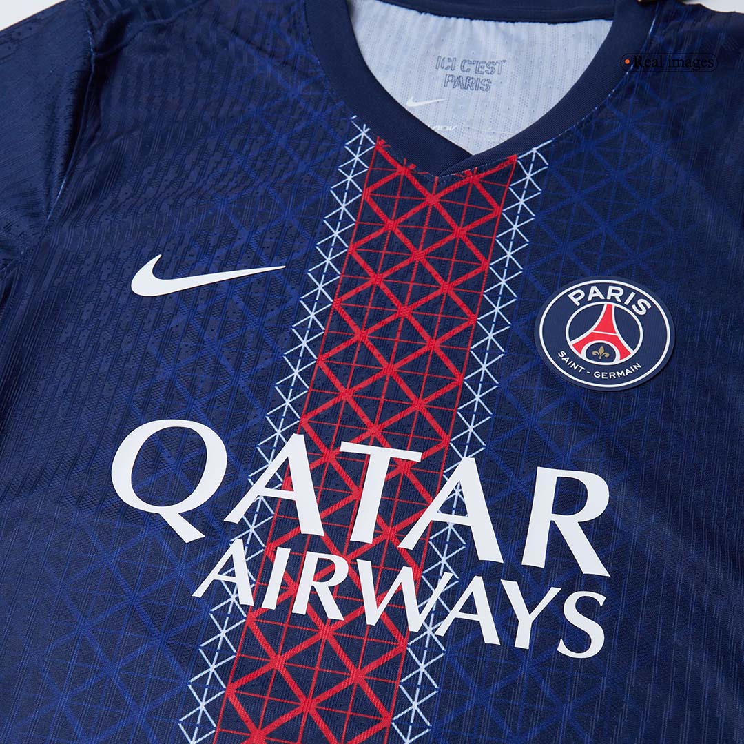 KVARATSKHELIA #7 Hiteles PSG Otthon Soccer Mez 2025/26 Haditengerészet