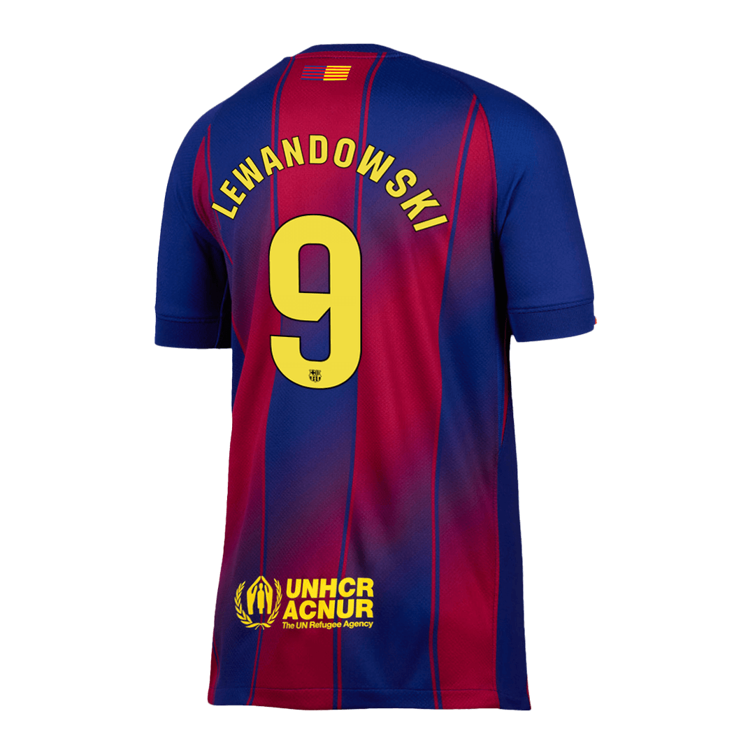 LEWANDOWSKI #9 Barcelona Otthon Soccer Mez 2025/26 Piros&Kék