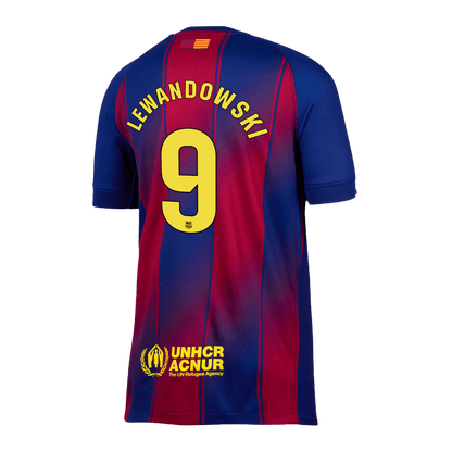 LEWANDOWSKI #9 Barcelona Otthon Soccer Mez 2025/26 Piros&Kék