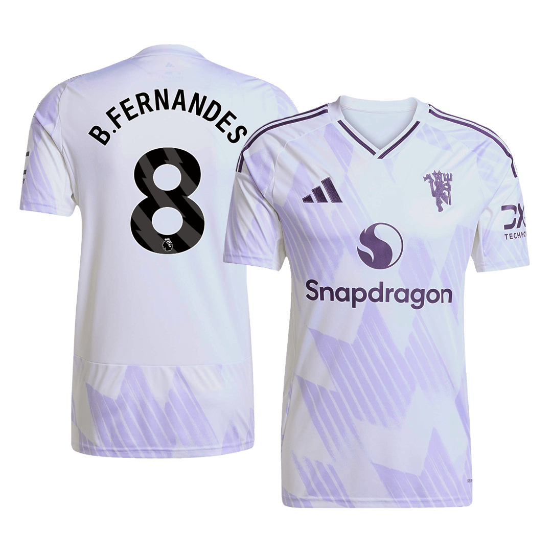 B.FERNANDES #8 Manchester United Idegenbeli Soccer Mez 2025/26 Fehér