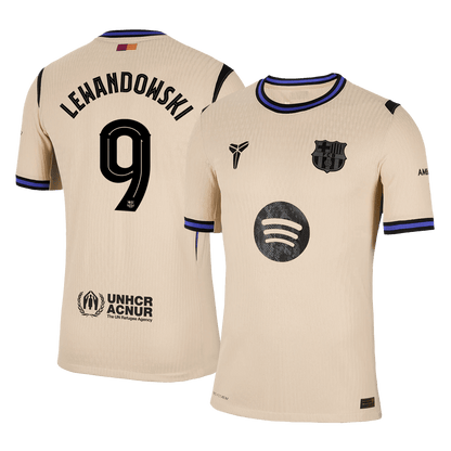 LEWANDOWSKI #9 Játékos Barcelona Idegenbeli Soccer Mez 2025/26 Sárga - UCL