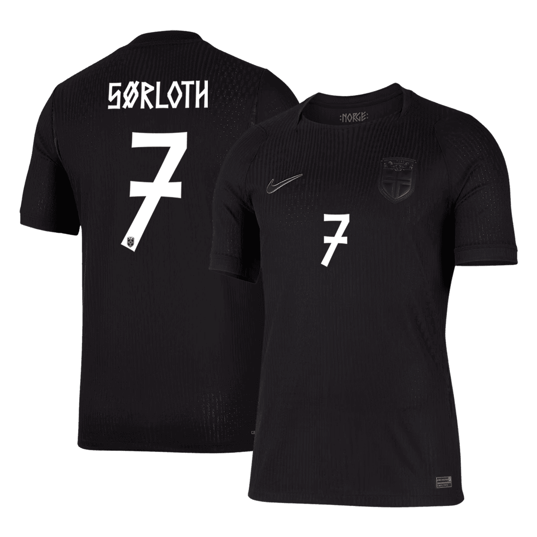 SØRLOTH #7 Norvégia Játékos Verzió Idegenbeli Mez Világbajnoki 2026 Fekete