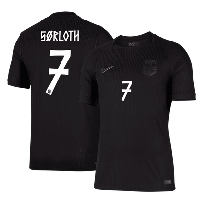 SØRLOTH #7 Norvégia Játékos Verzió Idegenbeli Mez Világbajnoki 2026 Fekete