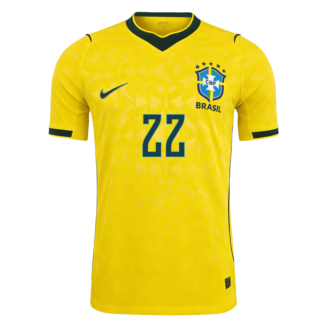 JOÃO PEDRO #22 Brazil Játékos Verzió Hazai Mez Világbajnoki 2026 Sárga