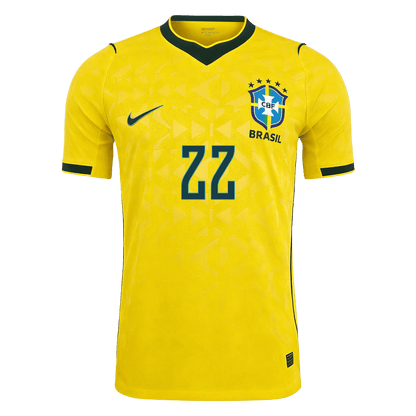 JOÃO PEDRO #22 Brazil Játékos Verzió Hazai Mez Világbajnoki 2026 Sárga