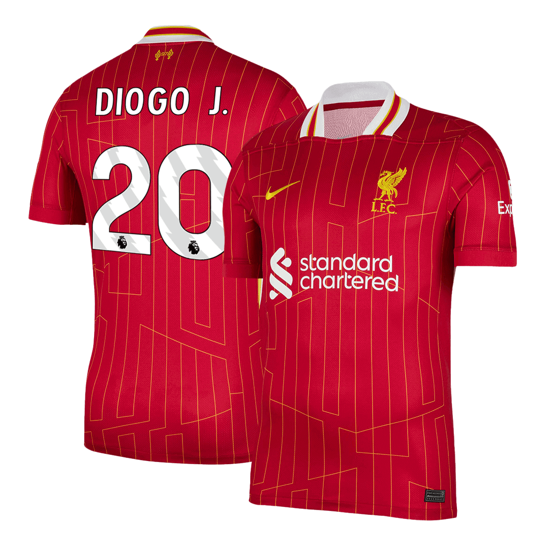 DIOGO J. #20 Liverpool Otthon Soccer Mez 2024/25 Piros