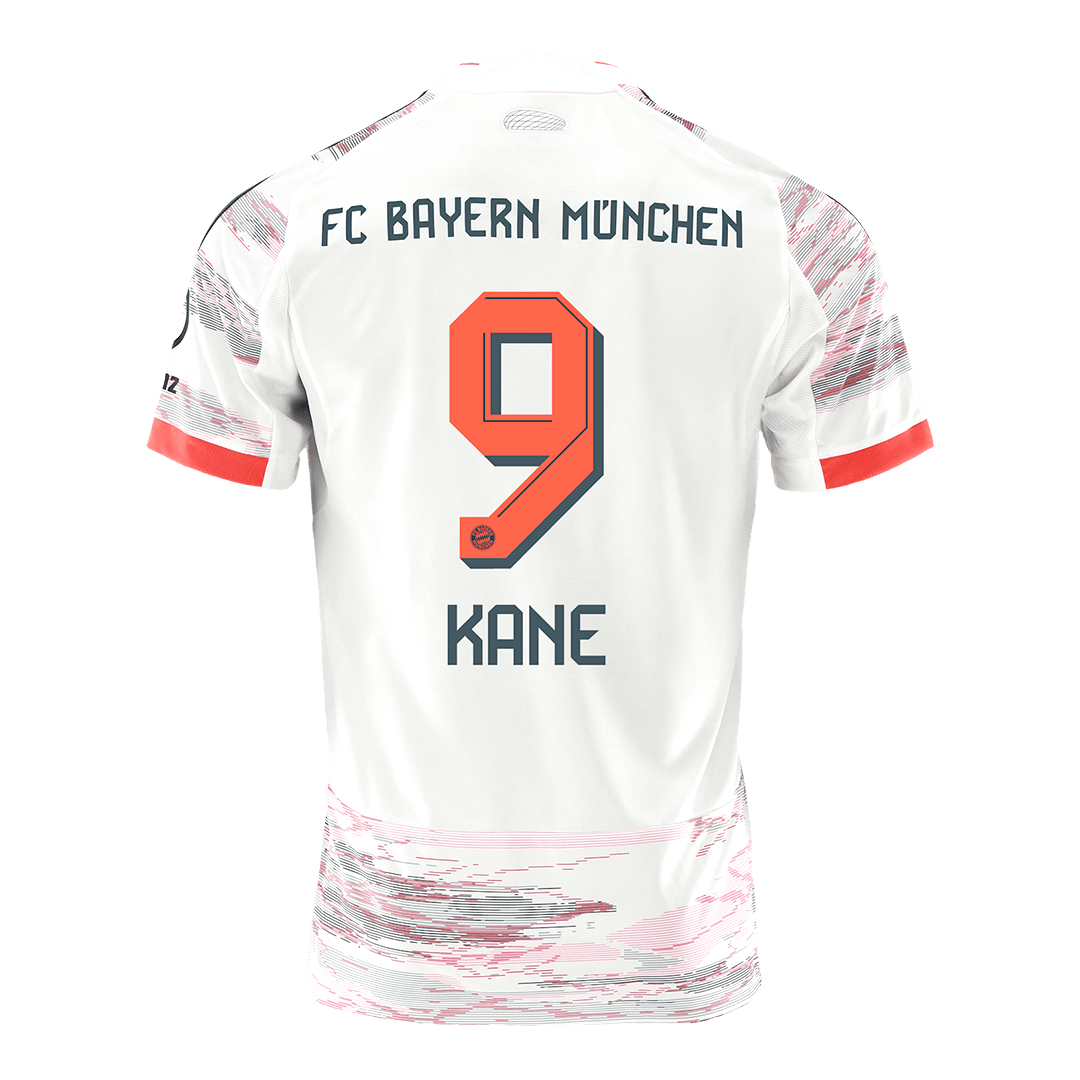 KANE #9 Bayern Munich Idegenbeli Soccer Mez 2025/26 Fehér