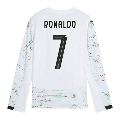 RONALDO #7 Portugal Idegenbeli Hosszú Ujjú Mez 2025- Fehér