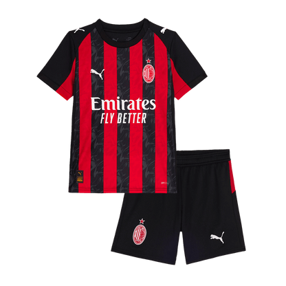 Gyerekek AC Milan Otthoni Soccer Mez Készlet(Mez+Rövidnadrág) 2025/26 Piros&Fekete