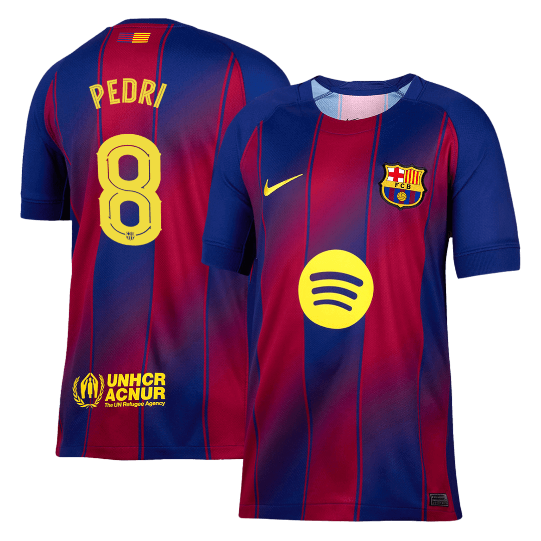 PEDRI #8 Barcelona Otthon Soccer Mez 2025/26 Piros&Kék - UCL