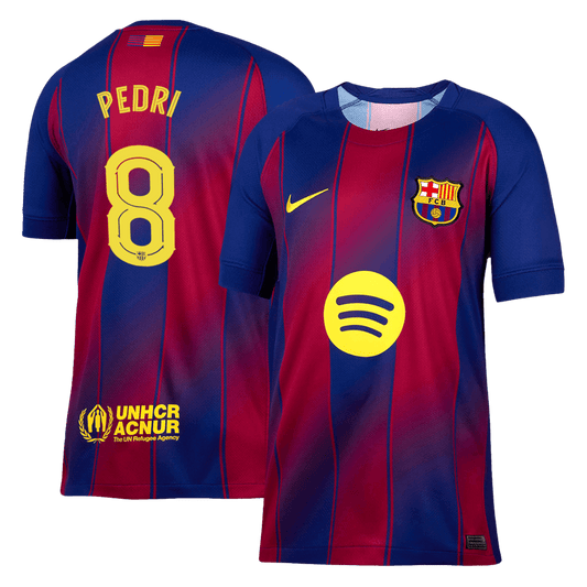 PEDRI #8 Barcelona Otthon Soccer Mez 2025/26 Piros&Kék - UCL
