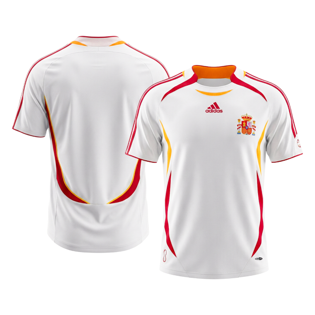 Spain Idegenbeli Retro Futball Mez 2006 Fehér