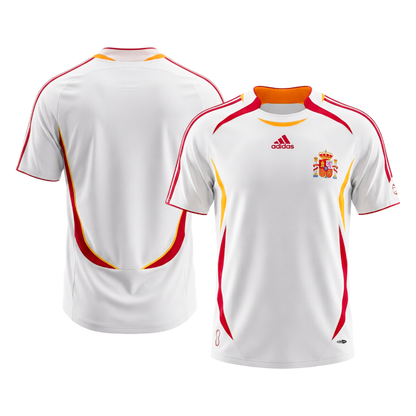Spain Idegenbeli Retro Futball Mez 2006 Fehér