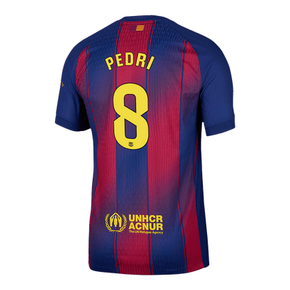 PEDRI #8 Hiteles Barcelona Otthon Soccer Mez 2025/26 Piros&Kék