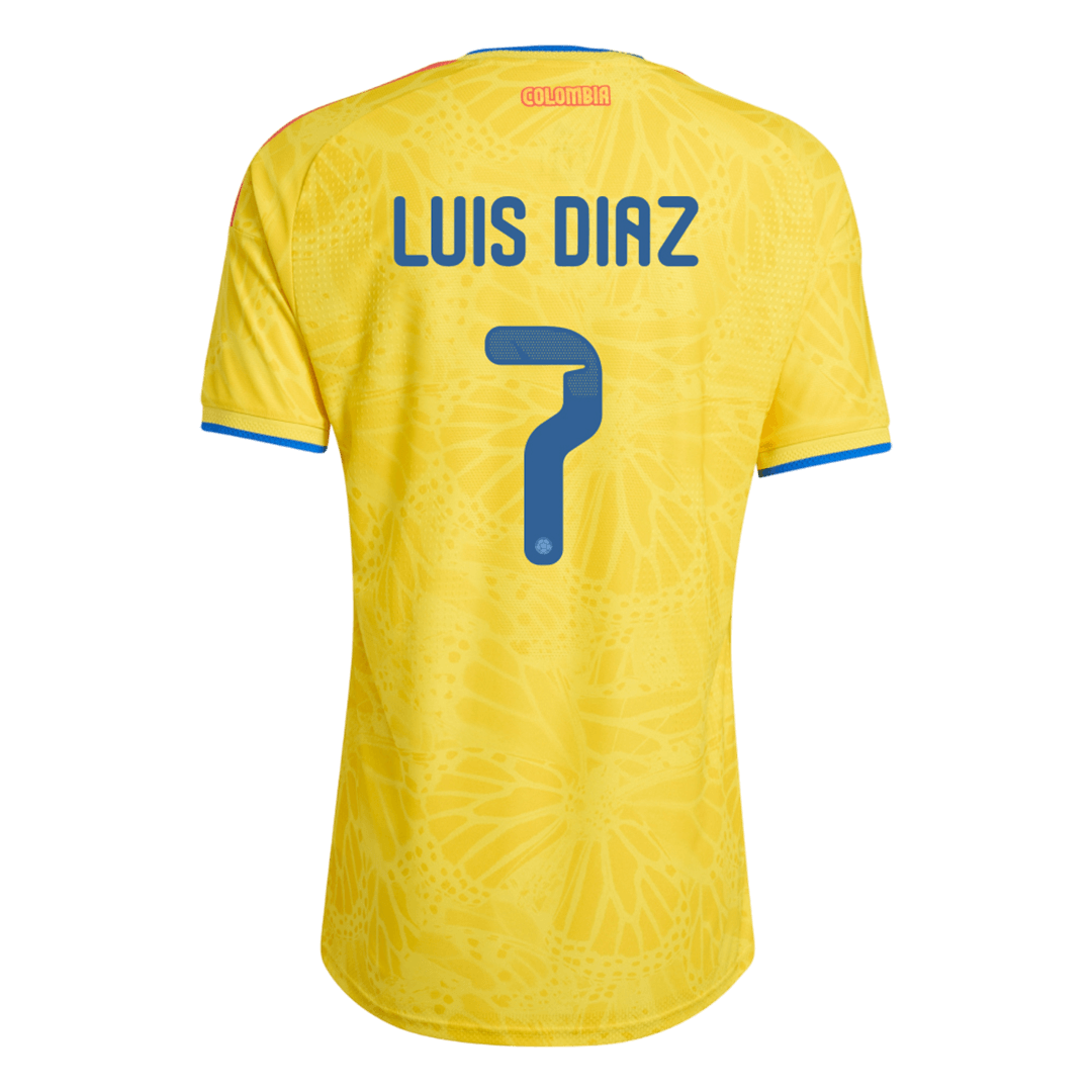 Játékos Verzió LUIS DíAZ #7 Colombia Otthon Mez 2026 Sárga