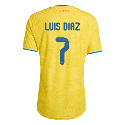 Játékos Verzió LUIS DíAZ #7 Colombia Otthon Mez 2026 Sárga