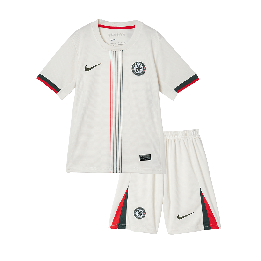 Gyerekek Chelsea Idegenbeli Soccer Mez Készlet(Mez+Rövidnadrág) 2025/26 Fehér