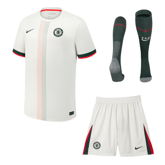 Chelsea Idegenben Mez Szett (Mez + Nadrág + Zokni) 2025/26- Fehér