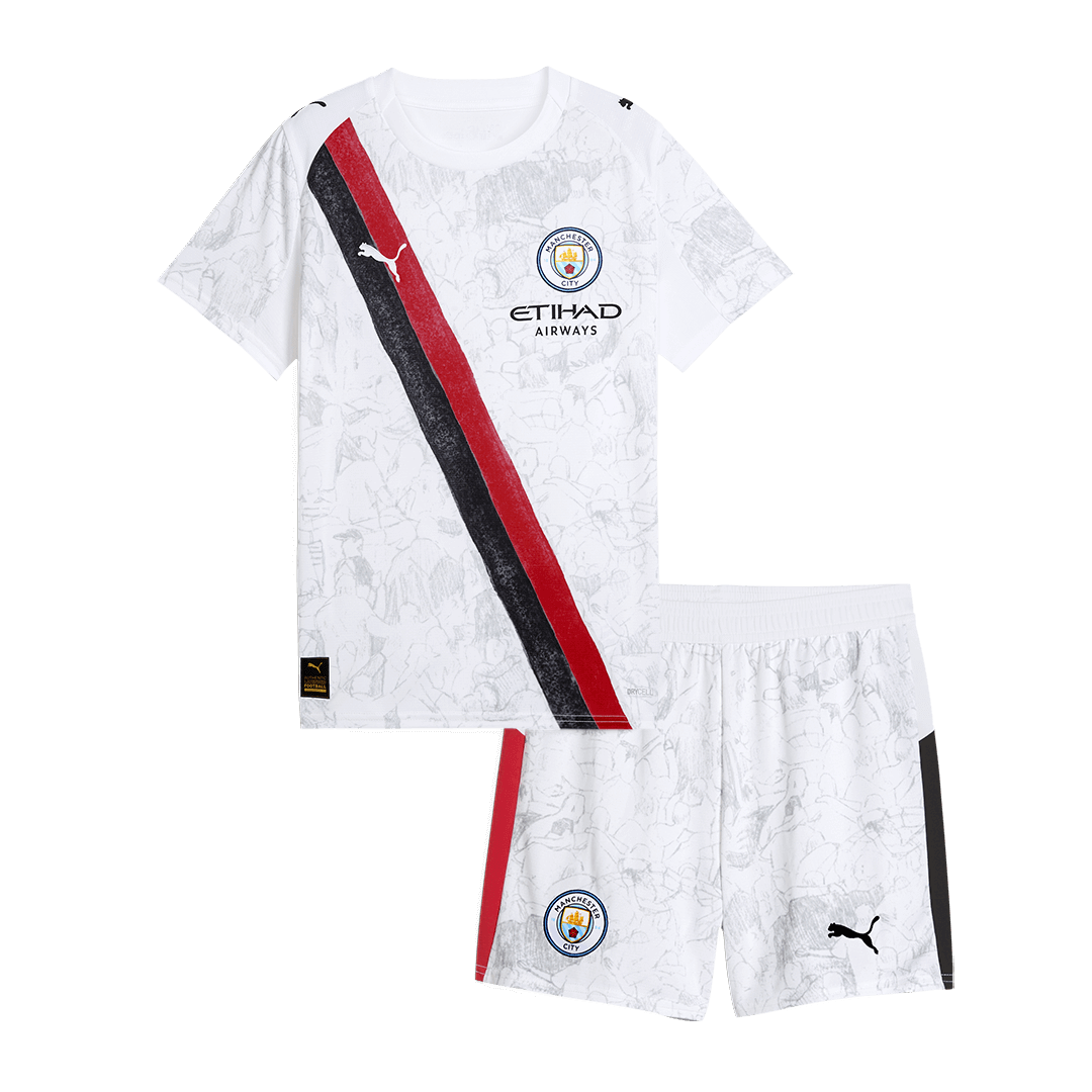 Gyerekek Manchester City KidSuper Soccer Mez Készlet(Mez+Rövidnadrág) 2025/26 Fehér - Club World Cup