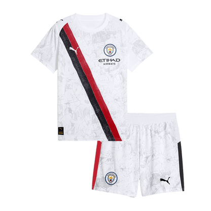 Gyerekek Manchester City KidSuper Soccer Mez Készlet(Mez+Rövidnadrág) 2025/26 Fehér - Club World Cup