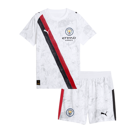 Gyerekek Manchester City KidSuper Soccer Mez Készlet(Mez+Rövidnadrág) 2025/26 Fehér - Club World Cup
