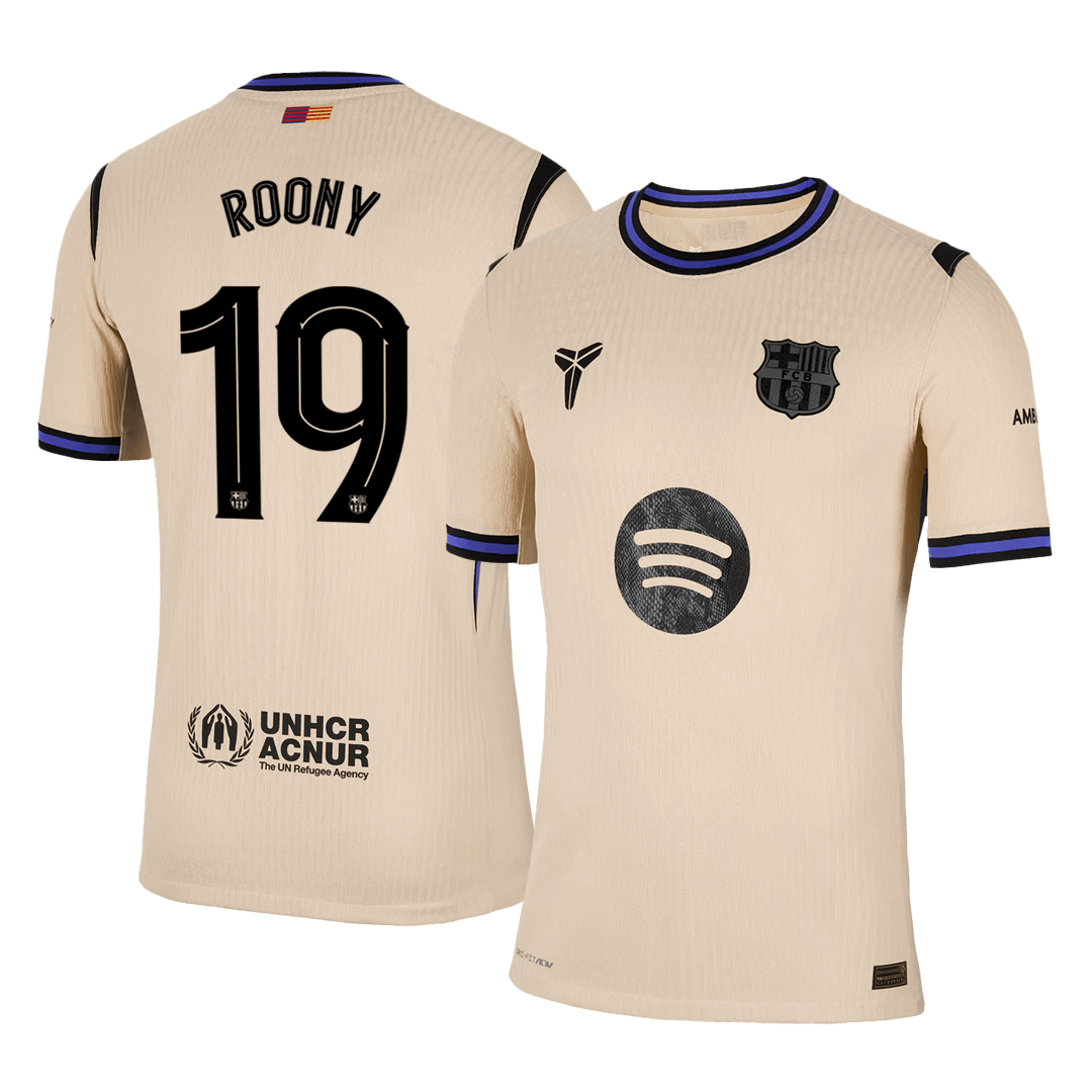 ROONY #19 Barcelona Játékos Idegenbeli Mez 2025/26 Sárga - UCL