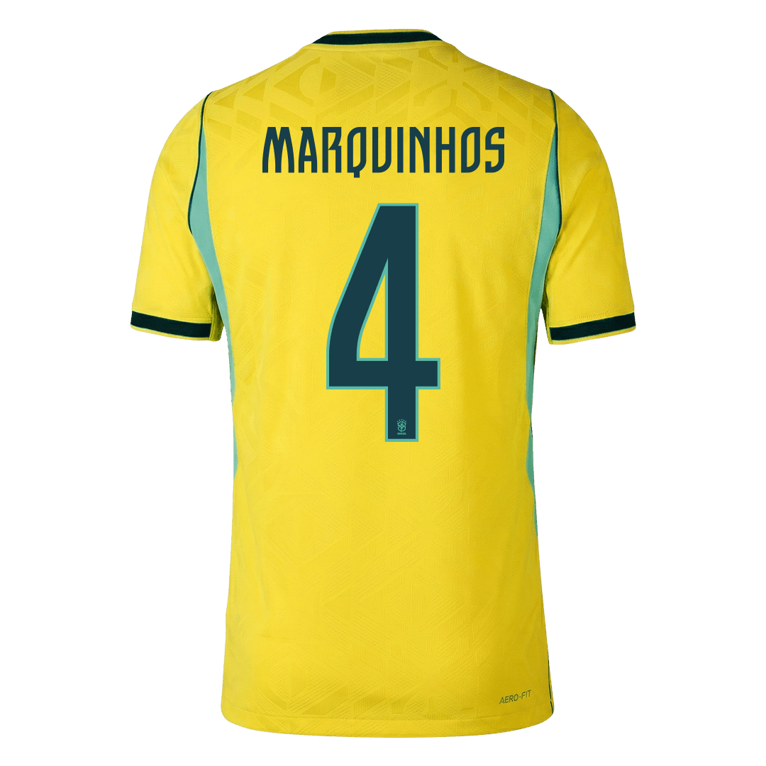 MARQUINHOS #4 Brazil Játékos Verzió Hazai Mez Világbajnoki 2026 Sárga
