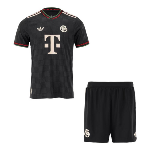 Játékos Bayern Munich Idegenbeli Harmadik Mez Szett (Mez+Nadrág) 2025/26 Fekete