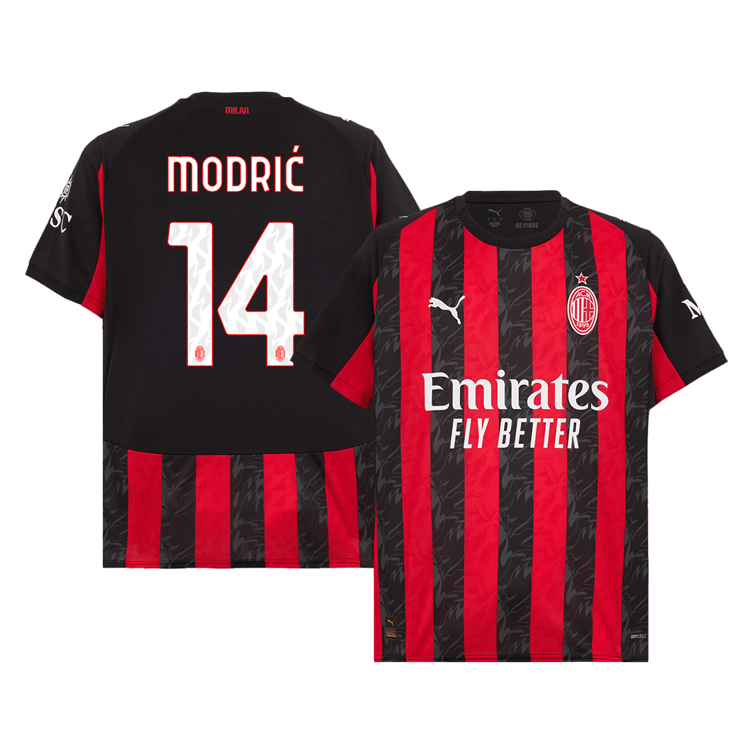 MODRIĆ #14 AC Milan Otthoni Soccer Mez 2025/26 Piros&Fekete