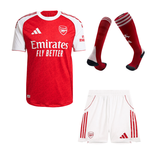 Játékos Arsenal Otthon Mez Szett (Mez + Nadrág + Zokni) 2025/26-Piros
