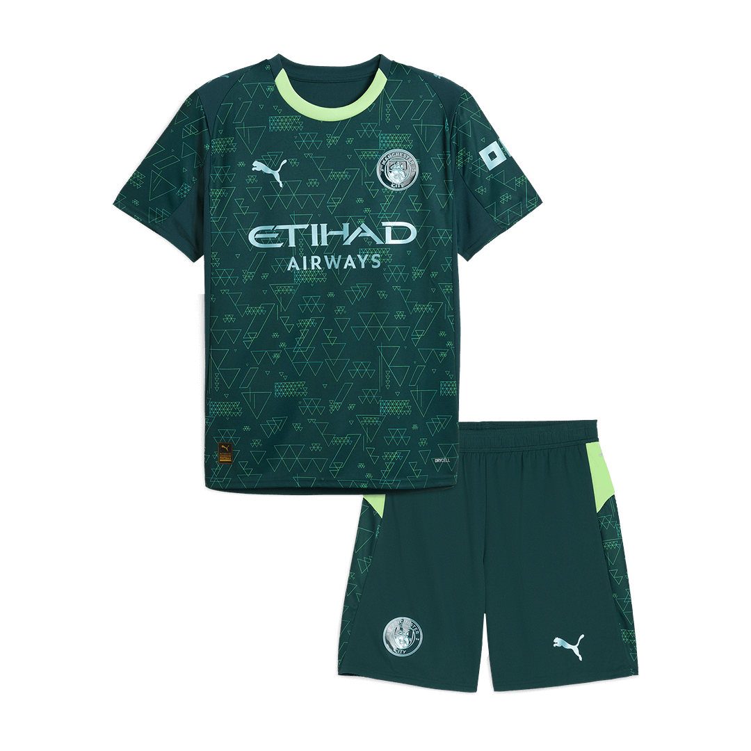 Manchester City Gyerek Negyedik Mez Készlet(Mez+Nadrág) 2025/26 Zöld