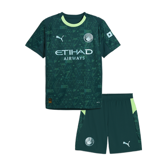 Manchester City Gyerek Negyedik Mez Készlet(Mez+Nadrág) 2025/26 Zöld