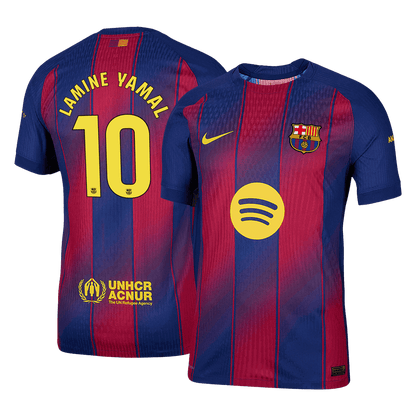 LAMINE YAMAL #10 Hiteles Barcelona Otthon Soccer Mez 2025/26 Piros&Kék