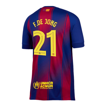F.DE JONG #21 Barcelona Otthon Soccer Mez 2025/26 Piros&Kék - UCL