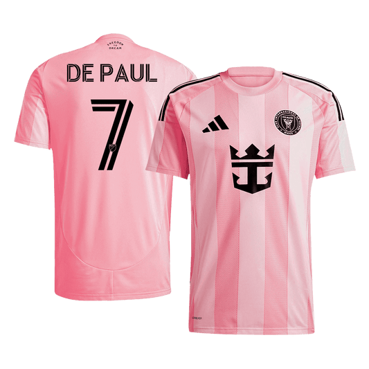DE PAUL #7 Inter Miami Otthoni Soccer Mez 2025 Rózsaszín