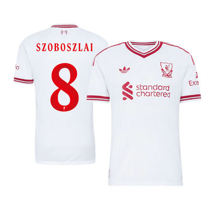 SZOBOSZLAI #8 Liverpool Játékos Verzió Idegenbeli Mez 2026/27 Fehér - UCL