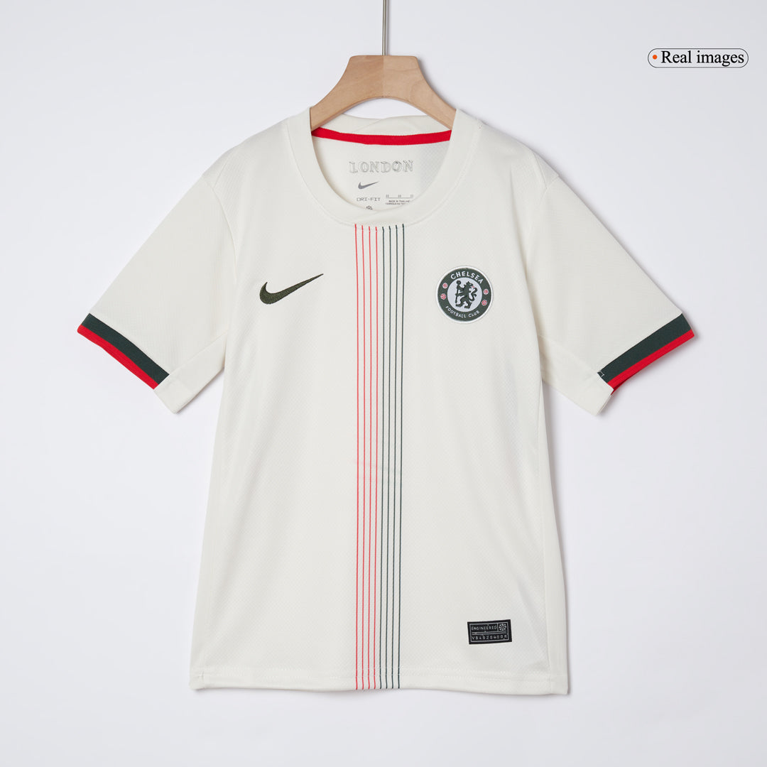Gyerekek Chelsea Idegenbeli Soccer Mez Készlet(Mez+Rövidnadrág) 2025/26 Fehér